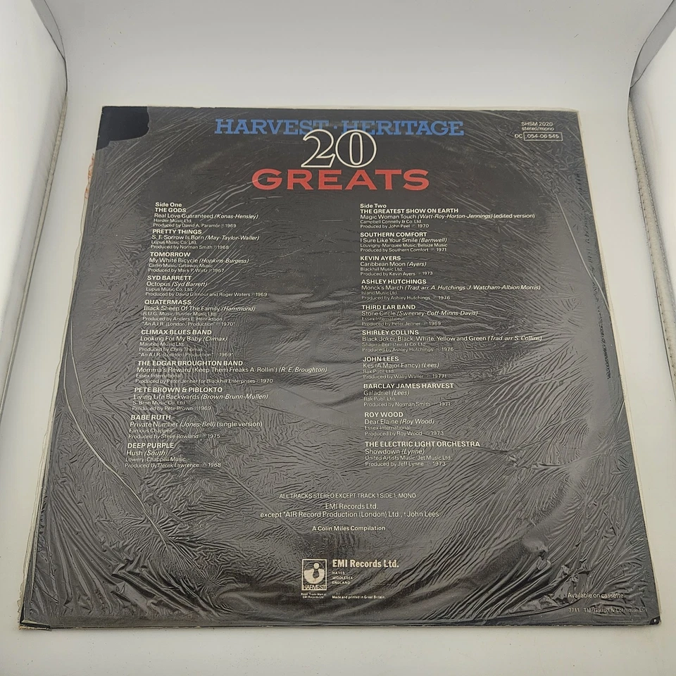 Harvest Heritage 20 Greats Vinyl Lp ~ Sealed ~ UK 1st NM Syd Barrett Deep Purple - Image 2 of 4