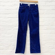 Anthropologie Pilcro The Yaya Mid-Rise Corduroy Crop Flare Jeans Blue 28