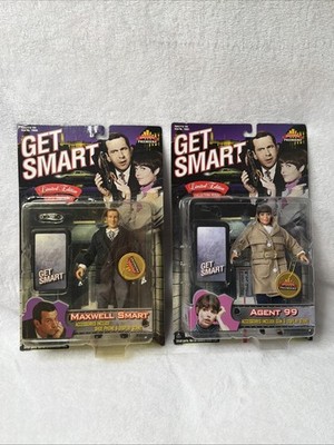 GET SMART - MAXWELL SMART & AGENT 99 Exclusive Premier Figures 1998-MOCS