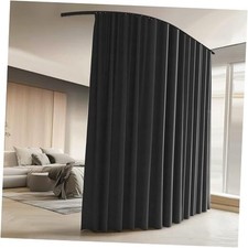 Room Divider Curtains with Ceiling Curtain Track 72"W x 108"L Pack of 1 Black
