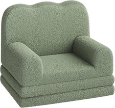 Multi-color Kids Couch Convertible Teddy Fleece Fabric Soft Sofa Foldable Couch