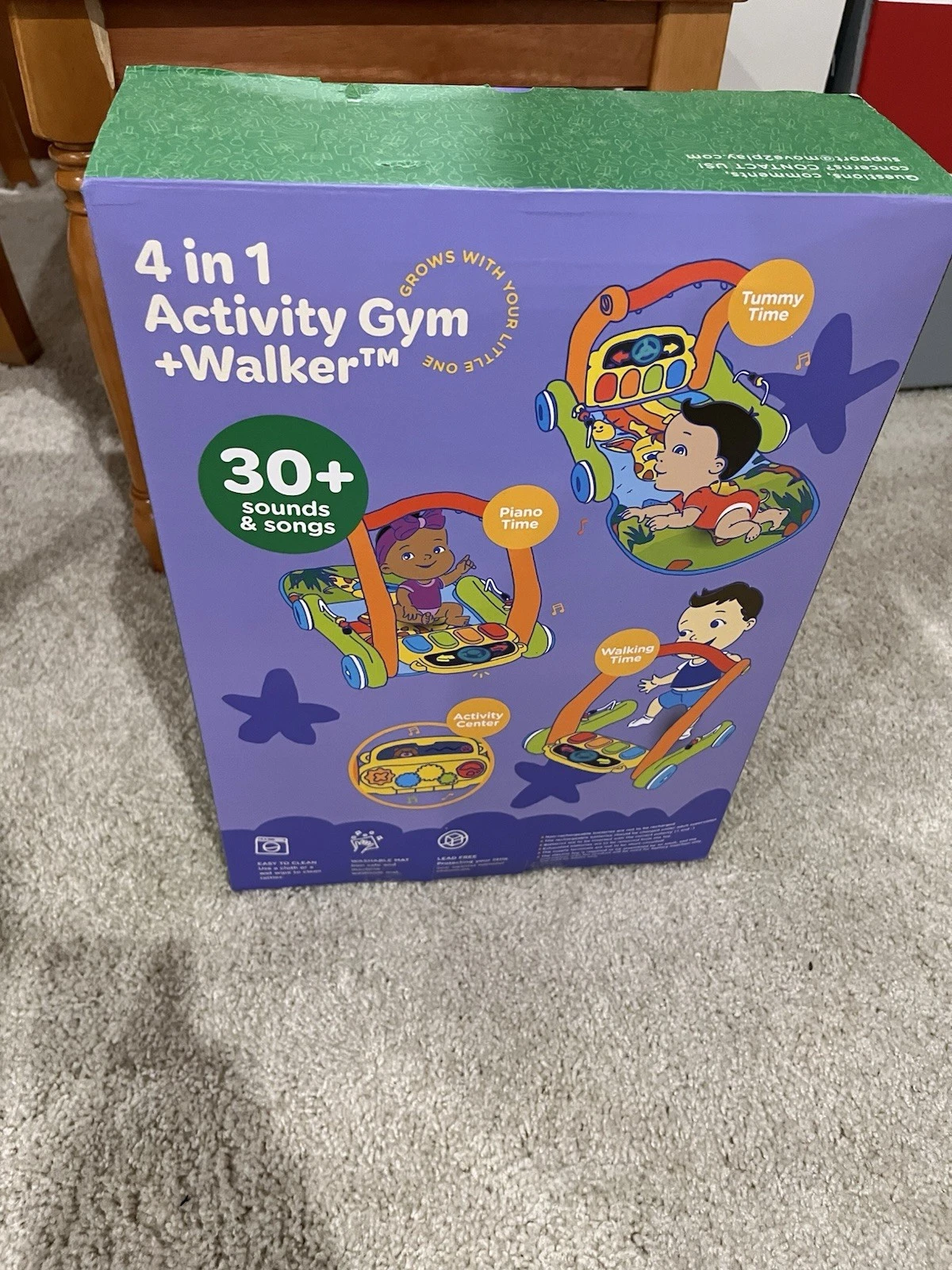 move2play 4 in 1 Activity Gym Walker Detachable Mat 30+ Sounds & Songs