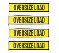 4 Pack 18"x84" Mesh Oversize Load Sign Banner for Trucks w/ Bungee Cord & Hook