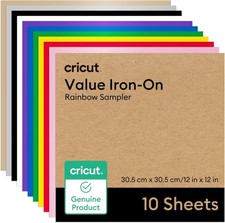 Cricut HTV-W&auml;rme&uuml;bertragungsfolien-Probierpaket, Regenbogenfarben - 12" &times; 12"
