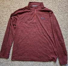 Under Armour Sweater Mens Medium Heat Gear Red Quarter Zip Pullover Sweatshirt