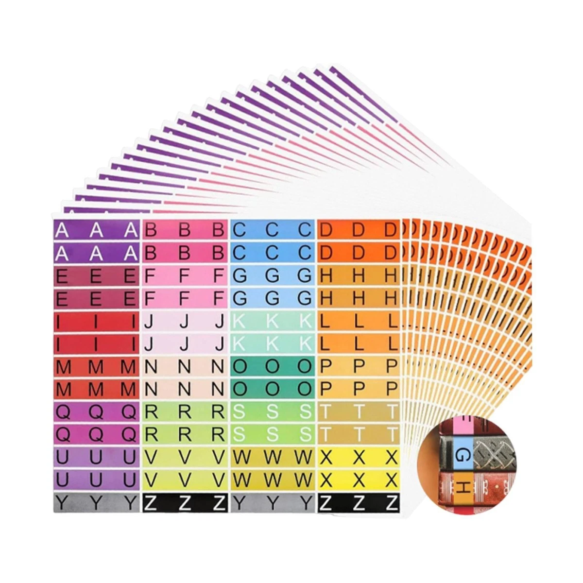 20 Pieces Alphabet Book Spine Labels Index File Folder Labels for School