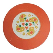 VTG Corning 70s Chilton Country Festival Plastic Child Toy Plate MCM Birds 2.25"