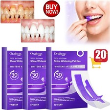Purple Teeth Whitening Strips Brighten Tooth Remove Plaque Stain Cleaning Oral