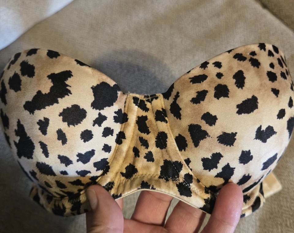 VICTORIA'S SECRET Tan & Black Animal Print  MULTI WAY  PUSH UP  BRA!    34 A - Image 3 of 4