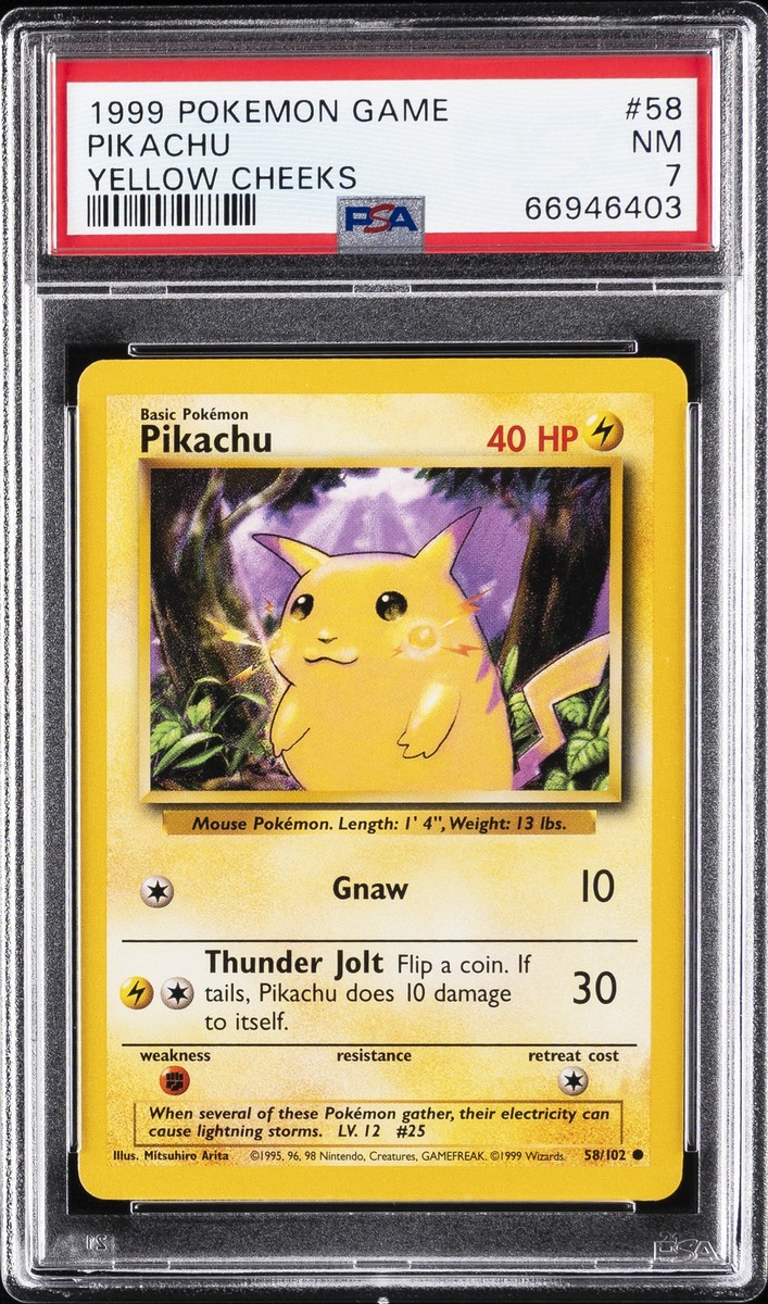 【★PSA7】Pikachu Yellow Cheeks 1999 1999 POKEMON GAME YELLOW CHEEKS #58 PIKACHU PSA 7 | eBay