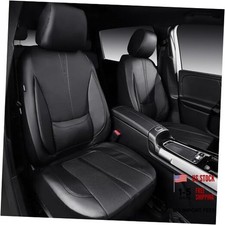 CAR PASS Nappa Leather Car Seat Covers, Water Resistant 3D Foam Two Front Black