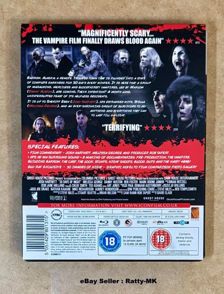 30 DAYS OF NIGHT - UK EXCLUSIVE BLU RAY STEELBOOK (READ DESCRIPTION) - Image 3 of 4