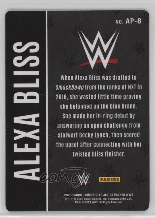 2023 Panini Chronicles WWE Action Packed Alexa Bliss #AP-8 - Image 2 of 2