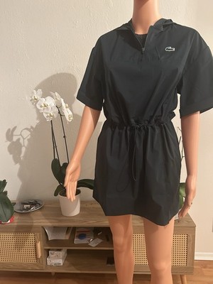 Lacoste Sport Black Hooded Half Zip T-Shirt Dress Short Sleeve Short 34-2