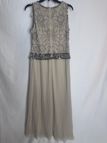 J Kara Women's 10 Petite Long Sleeveless Antique Dress with Scarf New - Picture 9 of 12