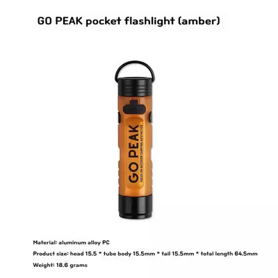 Gopeak Pocket Mini Flashlight Outdoor Key Clip Cap Ambient Led Long Endurance Di
