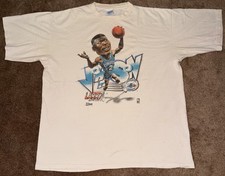 Vintage 90s Larry Johnson Charlotte Hornets Salem NBA T Shirt XL Made USA