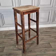 Vintage Industrial Wooden Stool Air Ministry - Lab Workshop Chair Seat Rustic AM