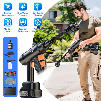 #ad Portable Cordless High Pressure Washer Water Spray Gun Car Washer Cleaner Tool $47.36