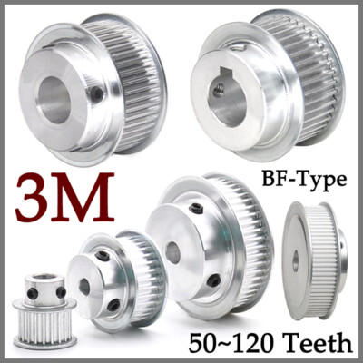 3M Timing Belt Drive Pulley BF-Type Pitch 3mm For CNC Step Motor 50~120 Teeth