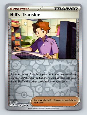 Trainer Supporter Bill Transfer Card Rarity Main Photo Colorful Background  | eBay