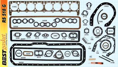 1934-1950 Buick Straight-8 Engine. Full Gasket Set. Best. Free