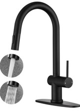 Matte Black Stainless Steel Kitchen Faucet With Pull Down Sprayer Single Handle