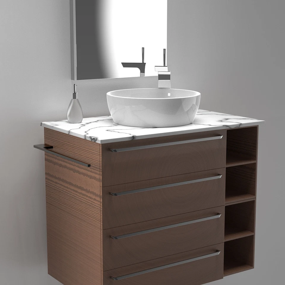 Handtuchhalter Slim für Waschtisch, schwarz, Aluminium - Bild 3 von 4