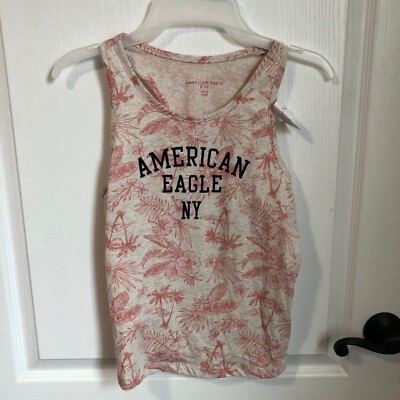 American Eagle Kids Palm Print Tank Top Size 16 Multicolor Casual NWT