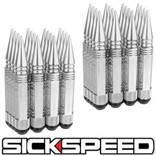 Sickspeed 32pc Polished 5 12 Long Spiked Steel Extended Locking Lug Nuts 14x2
