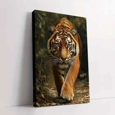Framed Canvas Creative Tiger in the Woods Wall Art - Perfect for Living Room