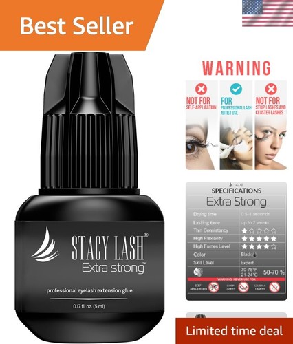 Professional Extra Strong Eyelash Extension Glue - 0.17oz for 8 Weeks Retention
