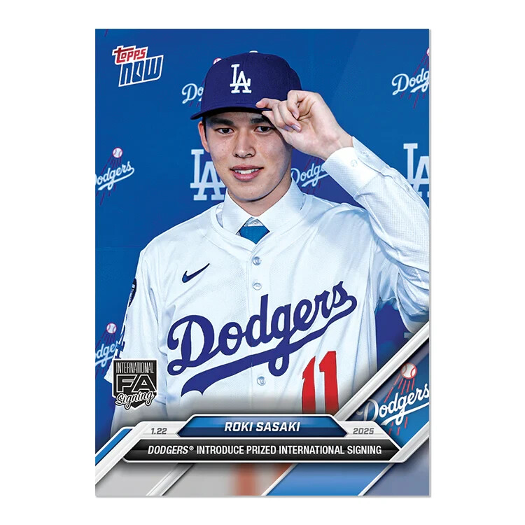 Topps - 佐々木ロキ　Roki Sasaki Dodgers サイン入りルーキカード 2024 MLB Topps NOW OS16 ROKI SASAKI DODGERS ROOKIE PRESS