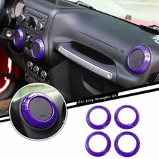 4pcs Car Dashboard Air Conditioner Vent Trim for 2011-18 Jeep Wrangler JK Purple