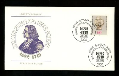 Postal History Germany FDC #1366 Johann Friedrich Bottger Dresden China 1982 - Image 1 of 2