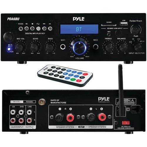Pyle PDA6BU Power Amplifier Stereo Bluetooth USB Home Receiver System - Afbeelding 5 van 8