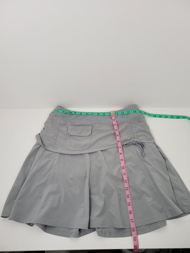Athleta Wherever Gray Ruched Layered Style 219056 W/ Pocket Skirt Skort Size 6 - Picture 5 of 6