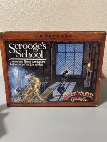 David Winter Cottages Scrooge's School John Hine Studios Noël 1992 certificat COA - Photo 1 sur 4