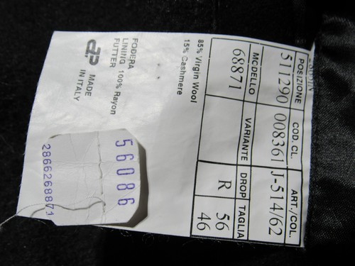 Saks Fifth Avenue Men's Wool/Cashmere Blend Overcoat Trench Black Italy Size 46R - Picture 8 of 10