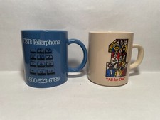 Connecticut Bank & Trust Advertisement Mugs Set of Two CBT's