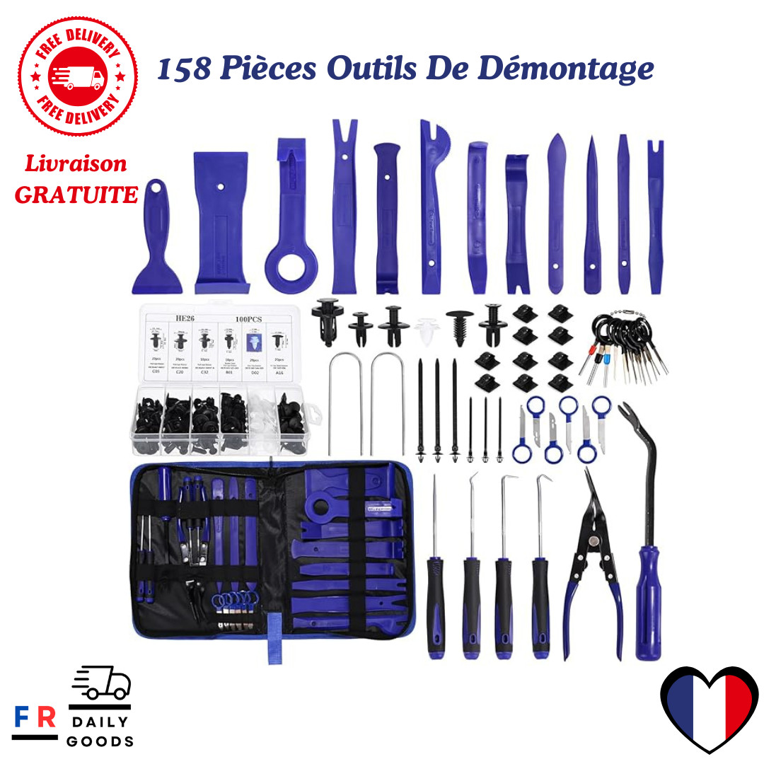 Outils démontage garniture Birshe anti-rayure avec pinces pour clips auto