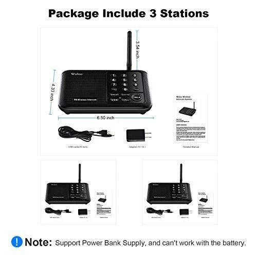 Wuloo 10Channel Call ALL FM Wireless Intercom System for Home Room 1Mile Talking