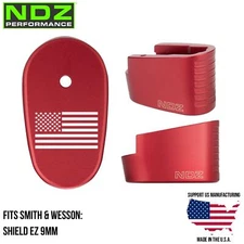 NDZ S&W Shield EZ Plus 2 Extended Magazine Plate Smith & Wesson Aluminum Red