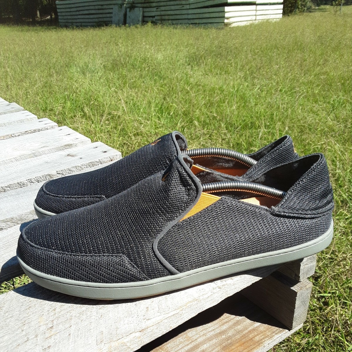 OluKai Nohea Mesh 10188-4242 Gray‎ Textile Slip-On Shoes Mens Size 10.5 Amazon.com | OLUKAI Nohea Mesh Dark Shadow/Dark Shadow 9 D  main image 4