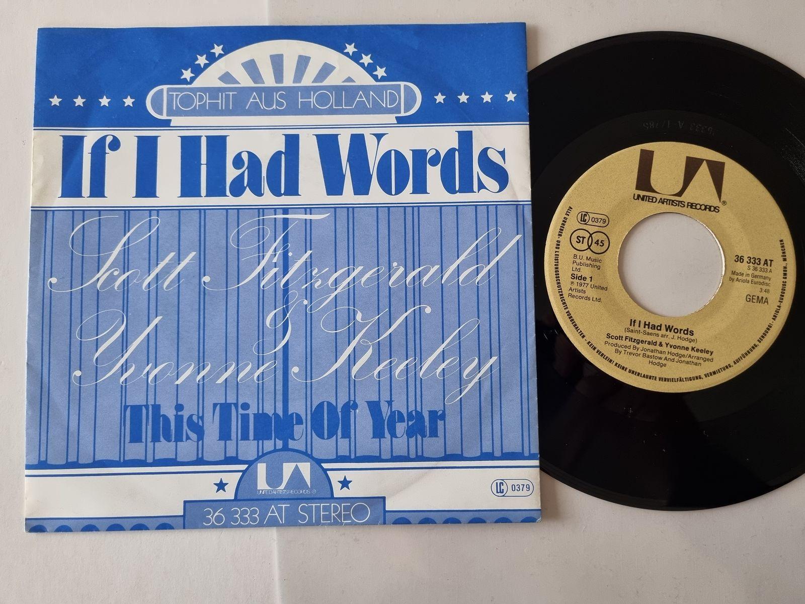 7"" Single Scott Fitzgerald & Yvonne Keeley - If I had words Vinyl Germany