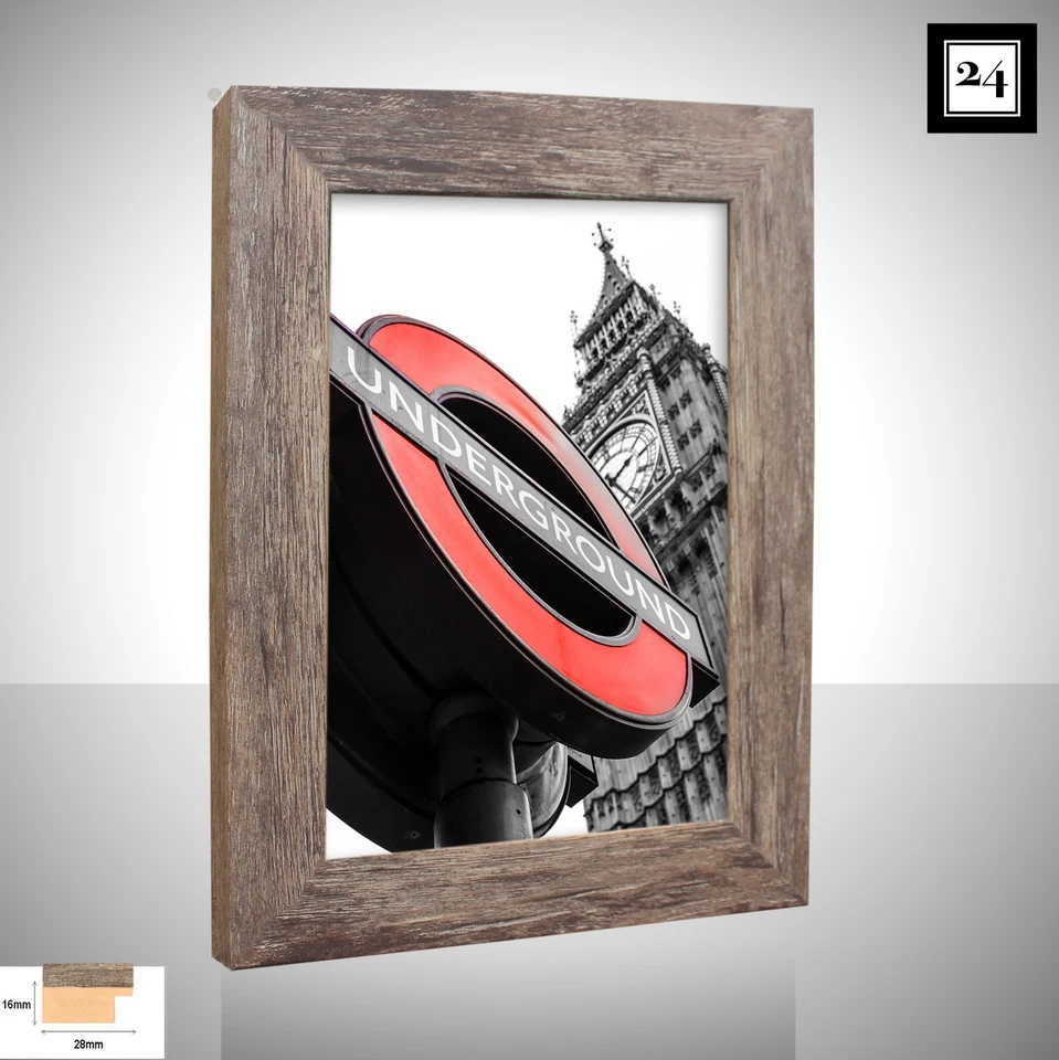 Cadre D'Image Londres Bois MDF Photo Affiche 6 Holz-Farben Moderne 40 Tailles - Photo 2/4