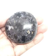 Indigo Gabbro (Mystic Merlinite) Palm Stone From Madagascar 141g Reiki