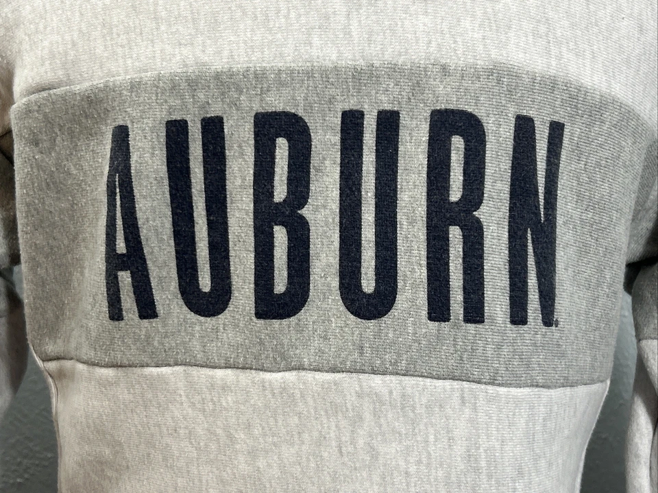 Sudadera con Capucha Recortada Auburn Champion Tejido Inverso XS Gris De Colección War Eagle Tigers Foto 2 de 4