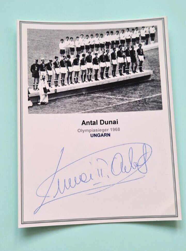 Foto firmada Antal Dunai campeón olímpico de Hungría 68 autógrafo 10x15