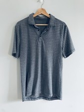 Lululemon Men  s Short Sleeve Polo Gray Heathered Stripe Size M  
